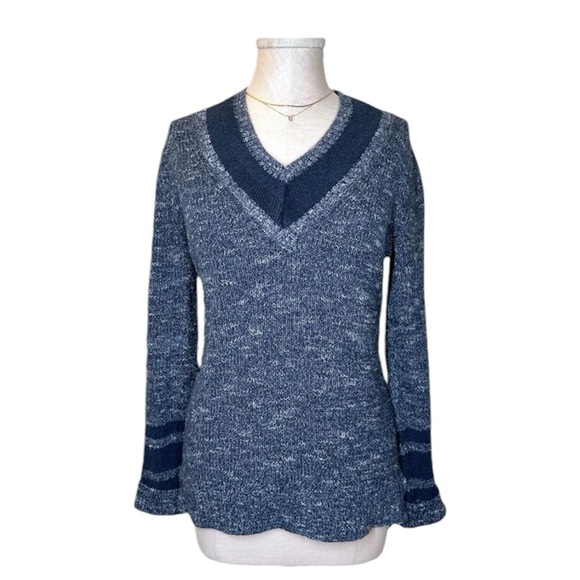 Tommy Hilfiger Blue V-Neck Pullover Hi-Lo Sweater NWOT - Picture 1 of 4